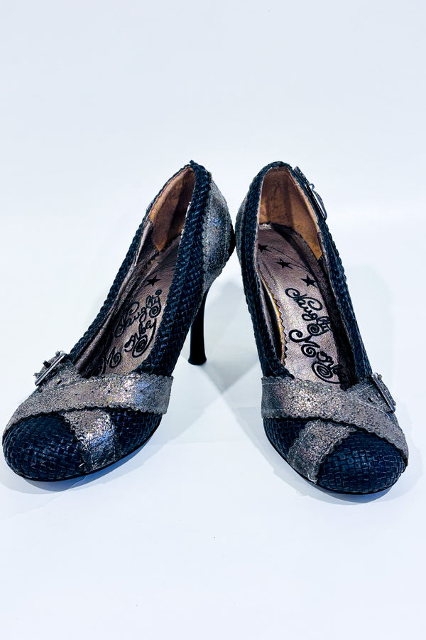 Chaussures noires avec paillettes or (6.5)-Naughty Monkey-La Penderie du Paradis 🕊