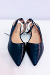 Chaussures slingback noires effet croco à talon* seconde main - Journee- La Penderie du Paradis