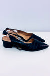 Chaussures slingback noires effet croco à talon* seconde main - Journee- La Penderie du Paradis