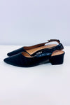 Chaussures slingback noires effet croco à talon* seconde main - Journee- La Penderie du Paradis