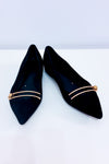 Ballerines noires en suède à détail doré* seconde main - Stella Luna- La Penderie du Paradis
