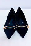 Ballerines noires en suède à détail doré* seconde main - Stella Luna- La Penderie du Paradis