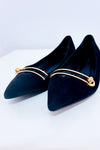 Ballerines noires en suède à détail doré* seconde main - Stella Luna- La Penderie du Paradis