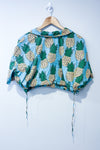 XX_Chemise ample crop top bleue avec ananas (m) seconde main Autres 