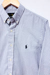 Chemise grise à carreaux slim fit (m) - Homme-Ralph Lauren-La Penderie du Paradis 🕊