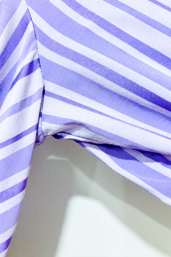 Chemise ouverte mauve rayée à nouer (m)-Olsen-La Penderie du Paradis 🕊