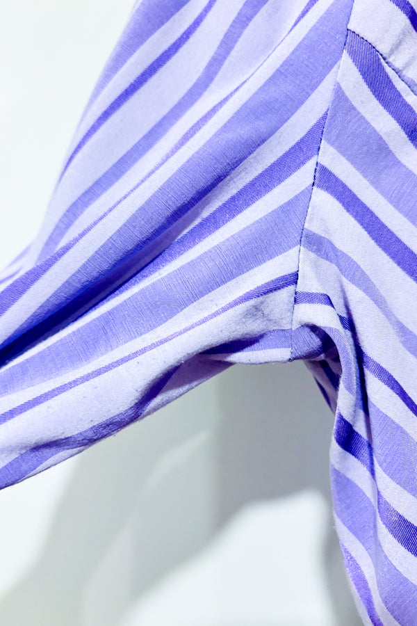 Chemise ouverte mauve rayée à nouer (m)-Olsen-La Penderie du Paradis 🕊