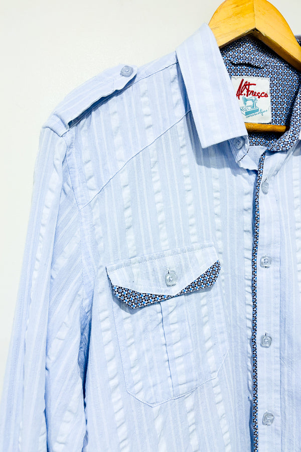 Chemise rayée bleue et blanche (l) - Homme - Al Fresco - La Penderie du Paradis ?