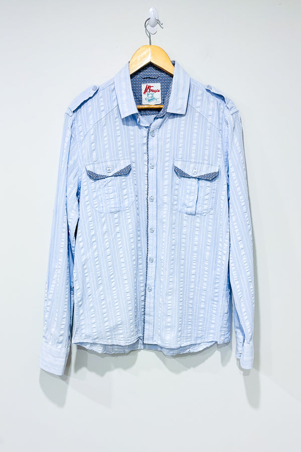 Chemise rayée bleue et blanche (l) - Homme - Al Fresco - La Penderie du Paradis ?