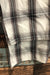 Chemise ample blanche et gris-mauve à carreaux (xs/s)