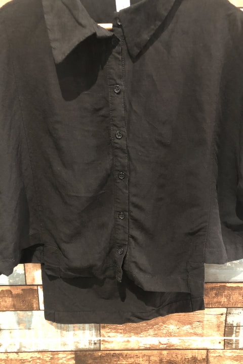 Chemise noire courte devant (xl) seconde main Melow   