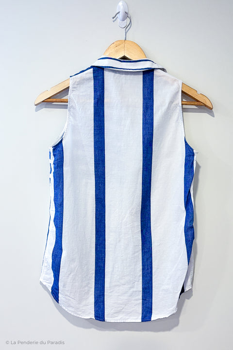 Chemise sans manche blanche et bleue rayée (xs) seconde main Zara   