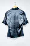 Charcoal satin short sleeve shirt (s)