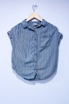 Gray striped short sleeve shirt (s)