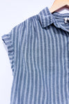 Gray striped short sleeve shirt (s)