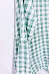 Green plaid tie-up shirt (m)