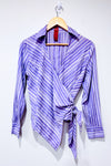 Chemise ouverte mauve rayée à nouer (m)-Olsen-La Penderie du Paradis 🕊