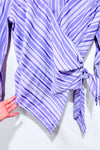 Chemise ouverte mauve rayée à nouer (m)-Olsen-La Penderie du Paradis 🕊