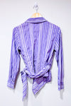 Chemise ouverte mauve rayée à nouer (m)-Olsen-La Penderie du Paradis 🕊