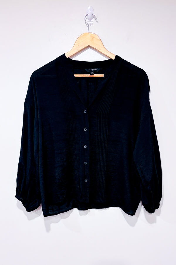 Blouse semi-transparente noire (xs)-Banana Republic-La Penderie du Paradis 🕊