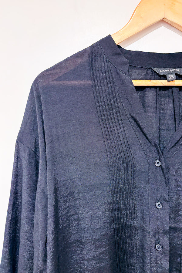 Blouse semi-transparente noire (xs)-Banana Republic-La Penderie du Paradis 🕊