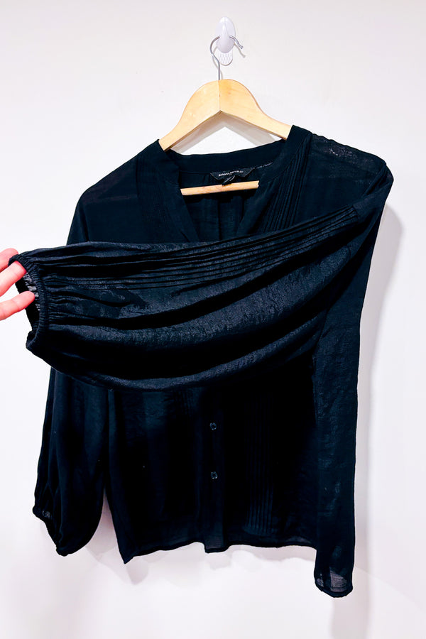Blouse semi-transparente noire (xs)-Banana Republic-La Penderie du Paradis 🕊