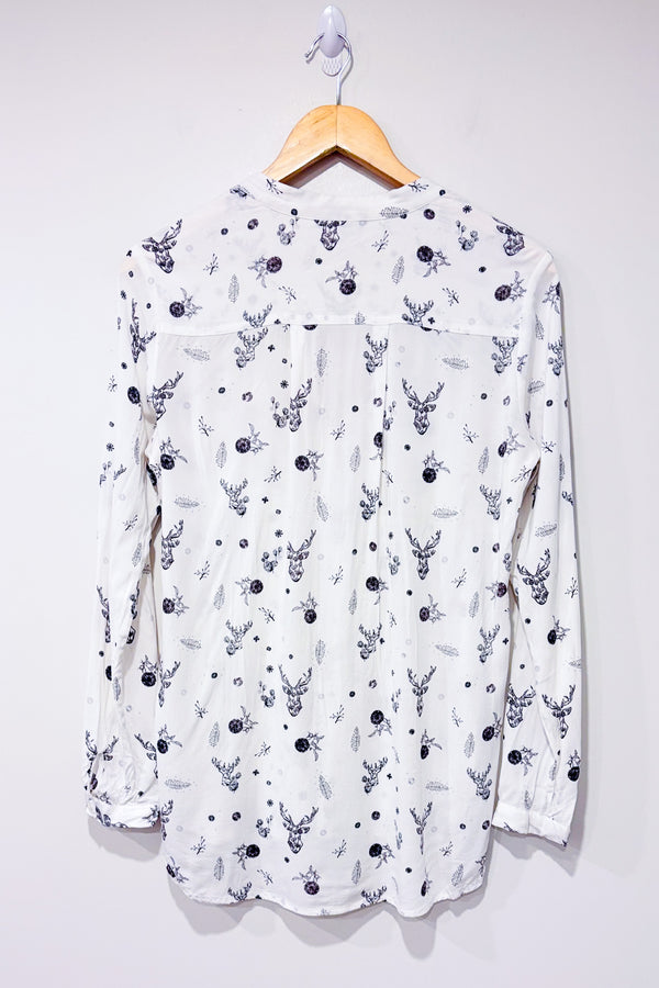 Blouse blanche motif cerfs (s)-RW&CO.-La Penderie du Paradis 🕊
