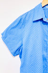 Chemise bleue à pois verts à manches courte (m)-Foxcroft-La Penderie du Paradis 🕊