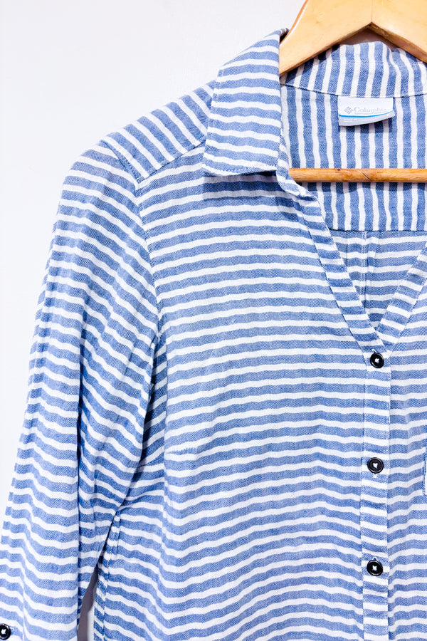 Chemise rayée bleue et blanche (s)-Columbia-La Penderie du Paradis 🕊