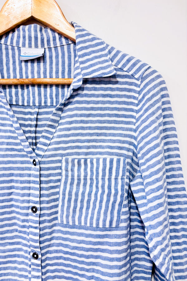 Chemise rayée bleue et blanche (s)-Columbia-La Penderie du Paradis 🕊