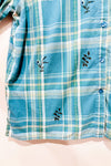 Chemise vintage verte à carreaux avec feuilles brodées (l)-Caroll Reed-La Penderie du Paradis 🕊