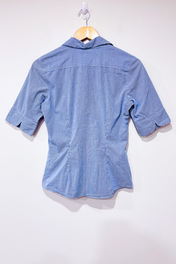 Chemise ajustée bleue et blanche rayée (m)-Simons-La Penderie du Paradis 🕊