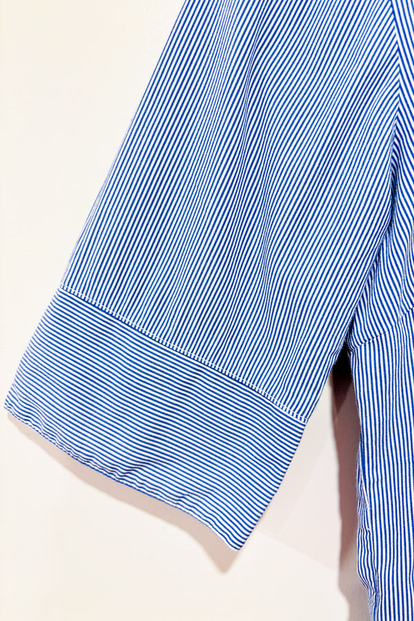 Chemise ajustée bleue et blanche rayée (m)-Simons-La Penderie du Paradis 🕊