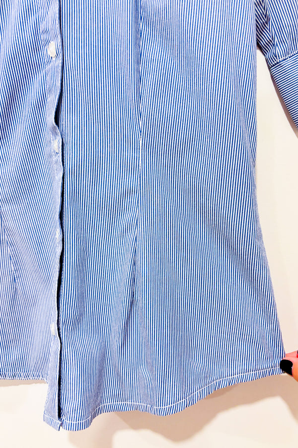 Chemise ajustée bleue et blanche rayée (m)-Simons-La Penderie du Paradis 🕊