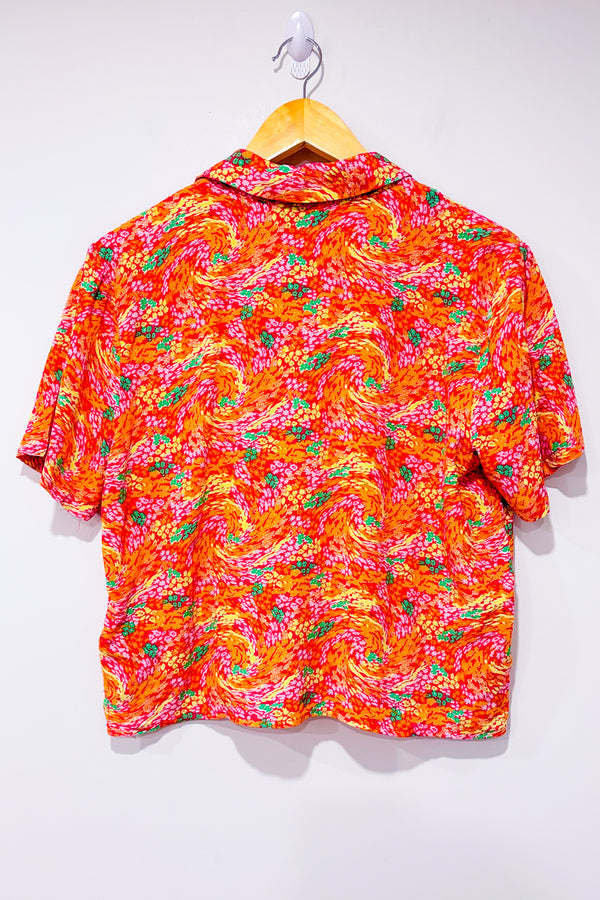 Chemise courte orange et rose (s)*-Simons-La Penderie du Paradis 🕊