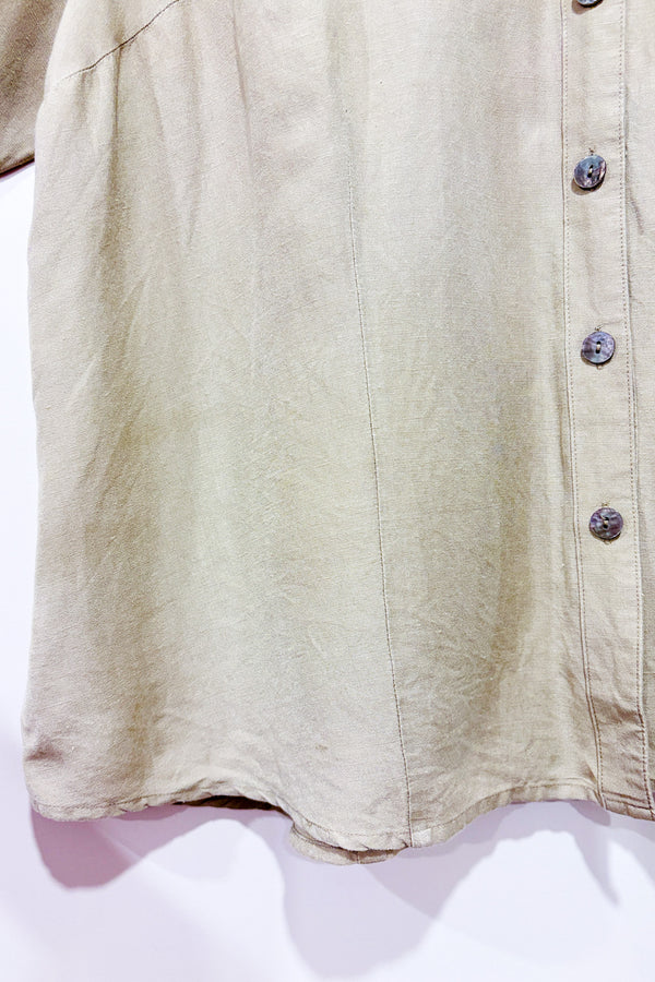 Chemise beige en lin (1X)-East 5th-La Penderie du Paradis 🕊