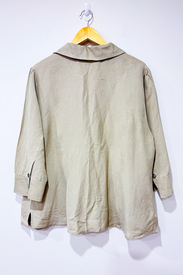 Chemise beige en lin (1X)-East 5th-La Penderie du Paradis 🕊