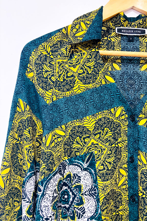 Chemisier asymétrique vert fleuri (s)*-Melanie Lyne-La Penderie du Paradis 🕊