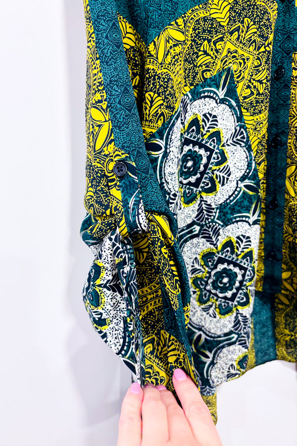 Chemisier asymétrique vert fleuri (s)*-Melanie Lyne-La Penderie du Paradis 🕊