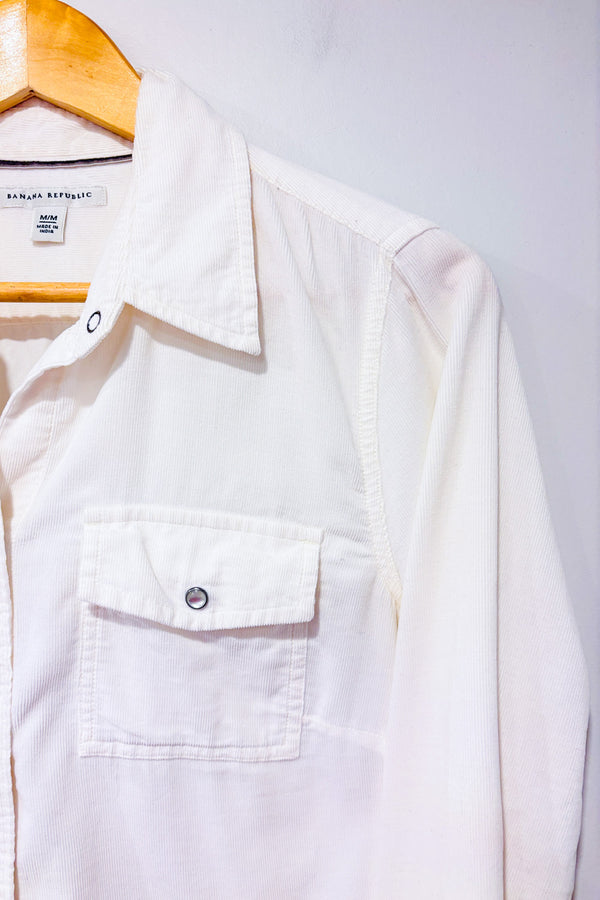 Chemise côtelée crème* seconde main - Banana Republic- La Penderie du Paradis