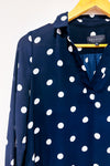 Blouse fluide marine à pois* seconde main - Premise Studio- La Penderie du Paradis