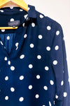 Blouse fluide marine à pois* seconde main - Premise Studio- La Penderie du Paradis
