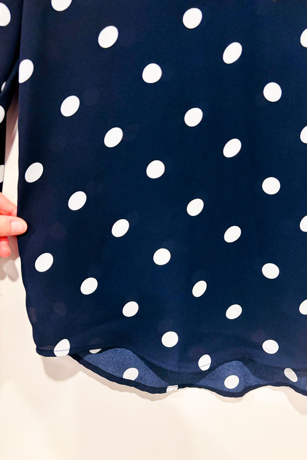 Blouse fluide marine à pois* seconde main - Premise Studio- La Penderie du Paradis