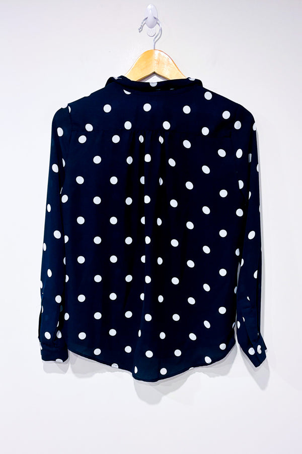 Blouse fluide marine à pois* seconde main - Premise Studio- La Penderie du Paradis