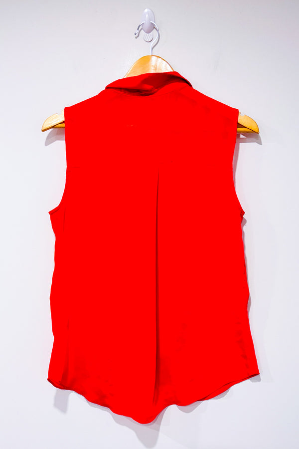 Blouse sans manche rouge seconde main - DKNY- La Penderie du Paradis