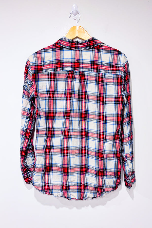 Chemise bleue et rouge à carreaux seconde main - Zara- La Penderie du Paradis
