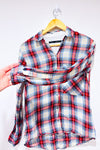 Chemise bleue et rouge à carreaux seconde main - Zara- La Penderie du Paradis