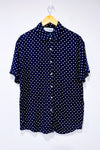 Chemise vintage marine à pois seconde main - Jessie- La Penderie du Paradis