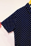 Chemise vintage marine à pois seconde main - Jessie- La Penderie du Paradis