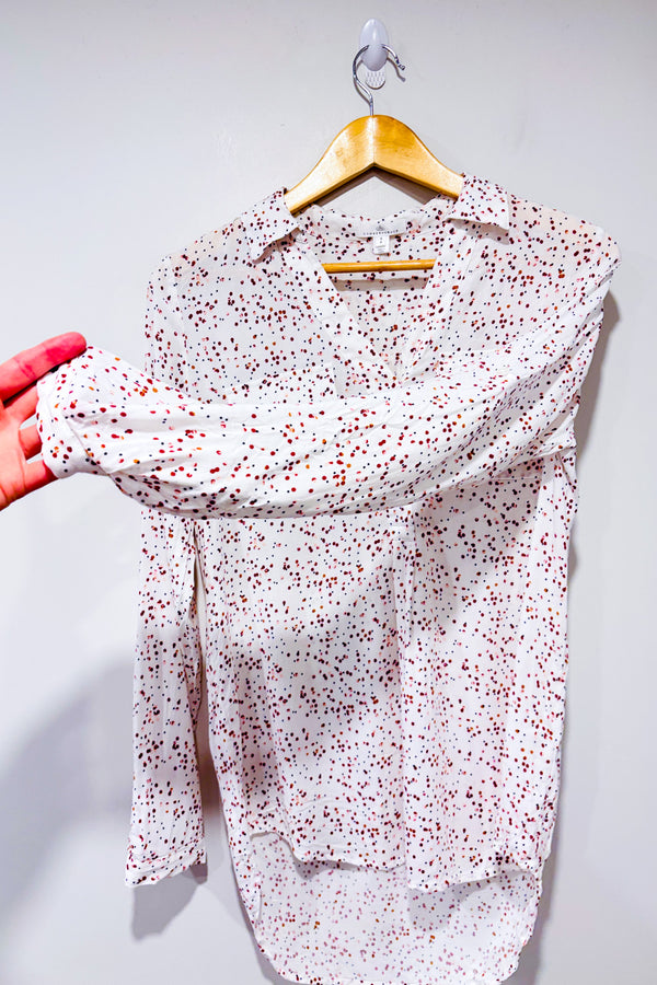 Blouse blanche à pois seconde main - Camber & Grace- La Penderie du Paradis